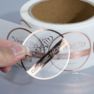 Clear Self Adhesive Food Labeling Stickers Foil Stamped