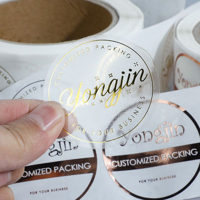 Clear Self Adhesive Food Labeling Stickers Foil Stamped